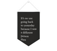 Bannière décorative en toile « It's No Use Going Back to Yesterday » - 25,4 x 38,1 cm - Décoration murale pour chambre à coucher, chambre d'enfant, décoration d'intérieur