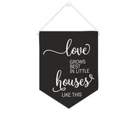 Bannière décorative en toile « Love Grows Best In Little Houses Like This » - 25,4 x 30,5 cm