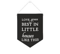 Bannière décorative en toile « Love Grows Best In Little Houses Like This » - 25,4 x 30,5 cm - Décoration murale pour chambre à coucher, chambre d'enfant, décoration d'intérieur