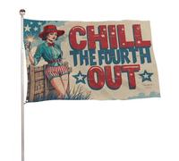 Bannière décorative extérieure durable ??Détendez-vous le quatrième jour?? 4?x?6?pieds, drapeaux de bienvenue pour patio, drapeaux de jardin de printemps
