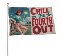 Bannière décorative extérieure durable ??Détendez-vous le quatrième jour?? 5?x?8?pieds, drapeaux de bienvenue pour patio, drapeaux de jardin de printemps