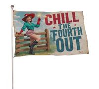Bannière décorative extérieure durable ??Détendez-vous le quatrième jour?? 5?x?8?pieds, drapeaux de bienvenue pour patio, drapeaux de jardin de printemps