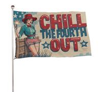 Bannière décorative extérieure durable ??Détendez-vous le quatrième jour?? de 2?x?3?pieds, drapeaux de bienvenue pour patio, drapeaux de jardin de printemps