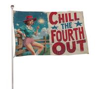 Bannière décorative extérieure durable ??Détendez-vous le quatrième jour?? de 2?x?3?pieds, drapeaux de bienvenue pour patio, drapeaux de jardin de printemps