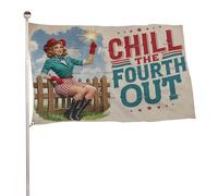 Bannière décorative extérieure durable ??Détendez-vous le quatrième jour?? de 2?x?3?pieds, drapeaux de bienvenue pour patio, drapeaux de jardin de printemps