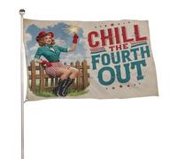 Bannière décorative extérieure durable ??Détendez-vous le quatrième jour?? de 90?x?150?m, drapeaux de bienvenue pour patio, drapeaux de jardin de printemps