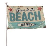 Bannière décorative extérieure durable ??Gone To The Beach This Way?? de 6?x?9?cm, drapeaux de bienvenue pour patio, drapeaux de jardin printaniers