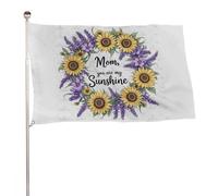 Bannière décorative extérieure durable ??Maman, tu es mon rayon de soleil?? de 1,2?m x 1,8?m, drapeaux de bienvenue pour patio, drapeaux de jardin de printemps