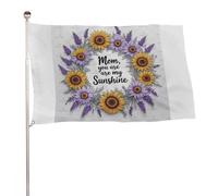 Bannière décorative extérieure durable ??Maman, tu es mon rayon de soleil?? de 6?x?9?cm, drapeaux de bienvenue pour patio, drapeaux de jardin de printemps