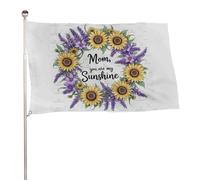 Bannière décorative extérieure durable ??Maman, tu es mon rayon de soleil?? de 6?x?9?cm, drapeaux de bienvenue pour patio, drapeaux de jardin de printemps