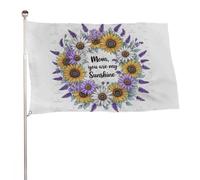 Bannière décorative extérieure durable ??Maman, tu es mon rayon de soleil?? de 6?x?9?cm, drapeaux de bienvenue pour patio, drapeaux de jardin de printemps