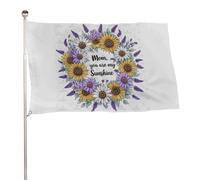 Bannière décorative extérieure durable ??Maman, tu es mon rayon de soleil?? de 90?x?150?cm, drapeaux de bienvenue pour patio, drapeaux de jardin de printemps