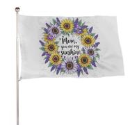 Bannière décorative extérieure durable ??Maman, tu es mon rayon de soleil?? de 90?x?150?cm, drapeaux de bienvenue pour patio, drapeaux de jardin de printemps