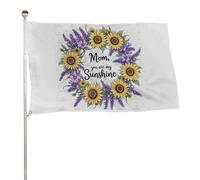 Bannière décorative extérieure durable ??Maman, tu es mon rayon de soleil?? de 90?x?150?cm, drapeaux de bienvenue pour patio, drapeaux de jardin de printemps
