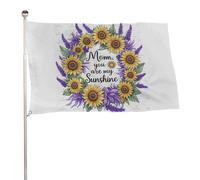 Bannière décorative extérieure durable ??Maman, tu es mon rayon de soleil?? de 90?x?150?cm, drapeaux de bienvenue pour patio, drapeaux de jardin de printemps