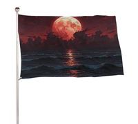 Bannière décorative extérieure durable ??Moon Tree Landscape Ship?? 4?x?6?pieds, drapeaux de bienvenue pour patio, drapeaux de jardin printaniers