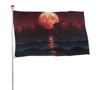 Bannière décorative extérieure durable ??Moon Tree Landscape Ship?? de 1,5?m x 2,4?m, drapeaux de bienvenue pour patio, drapeaux de jardin printaniers