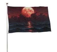 Bannière décorative extérieure durable ??Moon Tree Landscape Ship?? de 6?x?9?cm, drapeaux de bienvenue pour patio, drapeaux de jardin printaniers