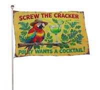 Bannière décorative extérieure durable ??Screw The Cracker Parrot?? de 6?x?9?cm, drapeaux de bienvenue pour patio, drapeaux de jardin de printemps