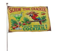 Bannière décorative extérieure durable ??Screw The Cracker Parrot?? de 6?x?9?cm, drapeaux de bienvenue pour patio, drapeaux de jardin de printemps