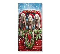 Bannière décorative festive pour porte de chien, chapeau de Père Noël canin joyeux pour décoration intérieure et extérieure, fournitures de fête de Noël d'hiver 91,4 x 183 cm