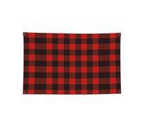 Bannière décorative imprimée à carreaux rouges et noirs, tapisserie murale en polyester durable avec 4 œillets pour décoration de dortoir