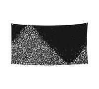 Bannière décorative imprimée à paillettes noires et blanches - 90 x 180 cm, adaptée pour les réunions de famille, les cérémonies de remise de diplôme, la décoration murale de photo