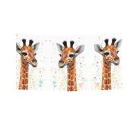 Bannière décorative imprimée aquarelle bébé girafe - 90 x 180 cm, adaptée pour les réunions de famille, les cérémonies de remise de diplôme, la décoration murale de photo