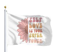 Bannière Décorative L'Amour De Soi Est Votre Super Pouvoir Bannière De Cour Couleurs Éclatantes Drapeau De Jardin Avec Œillets En Laiton Drapeaux Décoratifs D'Extérieur Pour Club Procession