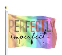 Bannière Décorative Parfaitement Imparfait Drapeaux Décoratifs D'Extérieur 100% Polyester Bannière De Cour Robustes Drapeau De Jardin Pour Procession Patio Club 90X150Cm