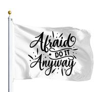 Bannière Décorative Peur De Le Faire Quand Même Drapeaux Décoratifs D'Extérieur Avec Œillets En Laiton Drapeau De Jardin Couleurs Éclatantes Bannière De Cour Pour Bar Procession 90X150Cm