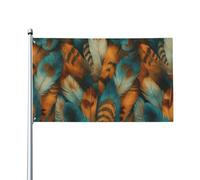 Bannière Décorative Plumes Tribales De L'Ouest Drapeau De Jardin Léger Bannière De Cour Avec Œillets En Laiton Drapeaux Décoratifs D'Extérieur Pour Faire La Fête Patio Bar 90X150Cm