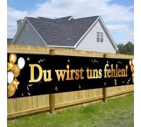 Bannière décorative pour fête d'adieu - Noir - Avec inscription « We will Miss You » - 40 x 270 cm - Pour fête d'adieu et fête à la retraite
