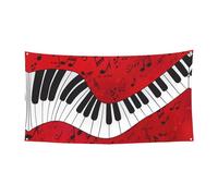 Bannière décorative pour fête d'anniversaire ou de mariage à suspendre en intérieur ou en extérieur avec note de musique piano