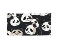 Bannière décorative pour fête - Motif panda amusant - Toile de fond avec cordes de suspension - Bannière pour décoration de fête - Accessoires photo 119 x 61 cm