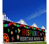 Bannière décorative pour le mois du patrimoine hispanique, pays d'Amérique latine hispanique pour intérieur et extérieur, jardin, pelouse