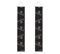 Bannière décorative pour porche WZYWHJ Late Night Owl Pattern Décorations de fête durables et adaptées pour les fêtes, les célébrations, les remises de diplômes