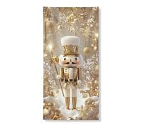 Bannière décorative pour porte Casse-noisette - Décoration festive dorée - Fournitures de fond de Noël pour intérieur et extérieur - 91,4 x 183 cm