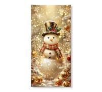 Bannière décorative pour porte de bonhomme de neige, motif festif au pays des merveilles d'hiver, décoration de Noël d'intérieur et d'extérieur 91,4 x 183 cm