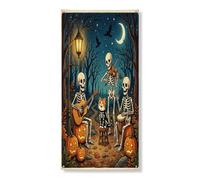 Bannière décorative pour porte de chat à poils courts pour Halloween, décoration de fond de porte d'entrée, décoration intérieure et extérieure, citrouilles de cour, 91,4 x 183 cm