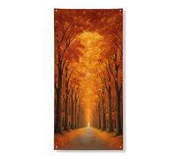 Bannière décorative pour porte de chemin d'arbre d'automne - Feuilles orange vives - Décoration d'entrée de forêt - Intérieur et extérieur - Toile de fond à suspendre - Fournitures de vacances - 91,4