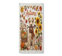 Bannière décorative pour porte de chien Fall Lakeland Terrier, plante de récolte de vacances, couverture de fond de porte d'entrée, décoration d'intérieur et d'extérieur, fournitures de fond de cour
