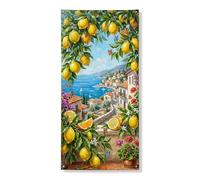 Bannière décorative pour porte de citronnier - Paysage tropical vibrant - Décoration extérieure et intérieure - Toile de fond festive d'été à suspendre - 91,4 x 183 cm