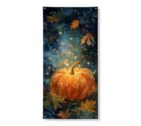 Bannière décorative pour porte de citrouille d'automne, gourde orange magique, récolte d'automne, décoration d'intérieur et d'extérieur, fournitures de festival d'Halloween, 91,4 x 183 cm