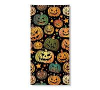 Bannière décorative pour porte de citrouille d'Halloween - Décoration amusante pour extérieur et intérieur - Fournitures de vacances - 91,4 x 183 cm
