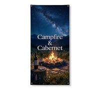 Bannière décorative pour porte de feu de camp et cabernet, horizon nocturne rustique, décoration extérieure, fournitures de rassemblement de festival d'automne, 91,4 x 183 cm