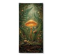 Bannière décorative pour porte de forêt magique, champignon enchanté et escargot, décoration intérieure et extérieure, thème nature, festival, fournitures de vacances 91,4 x 183 cm