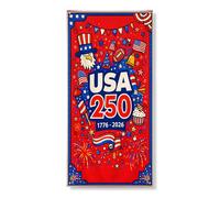 Bannière décorative pour porte de la marque USA 250, rouge, blanc, bleu, patriotique, intérieur ou extérieur, 91,4 x 182,9 cm