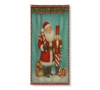 Bannière décorative pour porte de Noël Père Noël Casse-noisette Décoration vintage Fête festive Intérieur Extérieur 91,4 x 183 cm