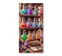 Bannière décorative pour porte de potion magique - Bouteilles de chimie colorées - Décoration d'intérieur et d'extérieur - Fournitures de festival - 91,4 x 183 cm